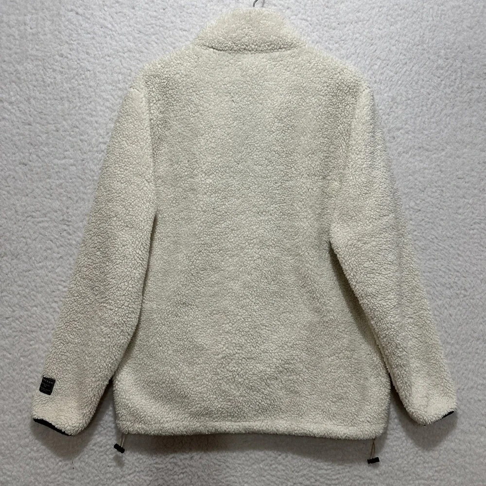Pacsun Fleece 1/4 Zip Ivory White‎ Pullover Jacket Size Medium